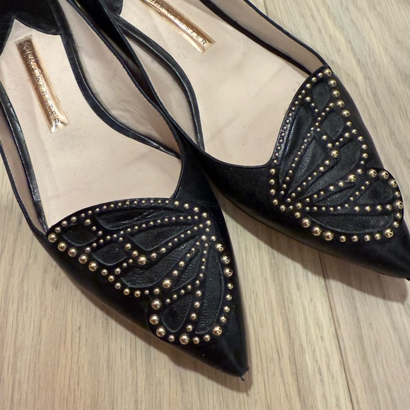 Sophia Webster black and gold butterfly flats size 38.5 - Picture 3 of 7